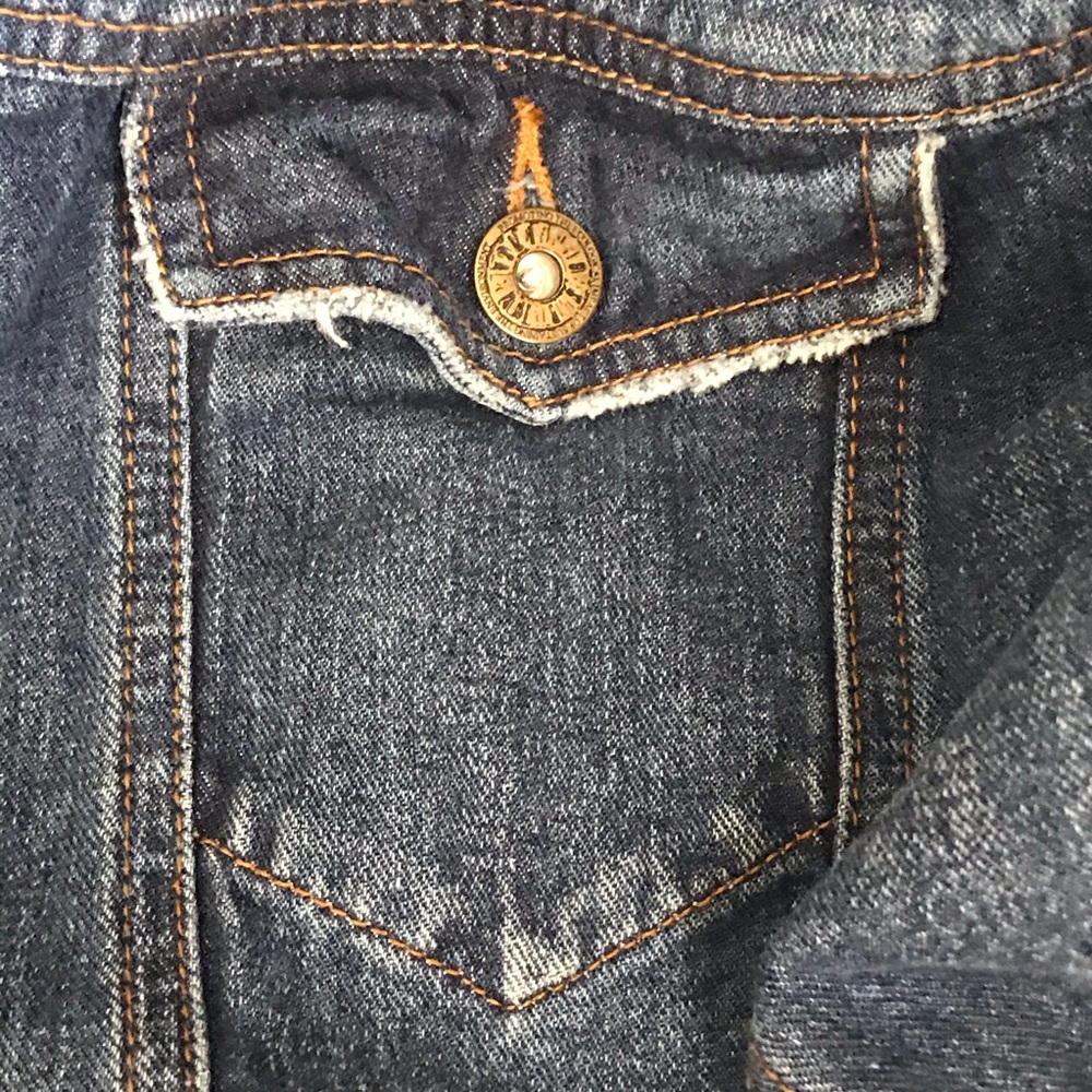 Free People Oversized Distressed Denim Jacket - Picture 16 of 16